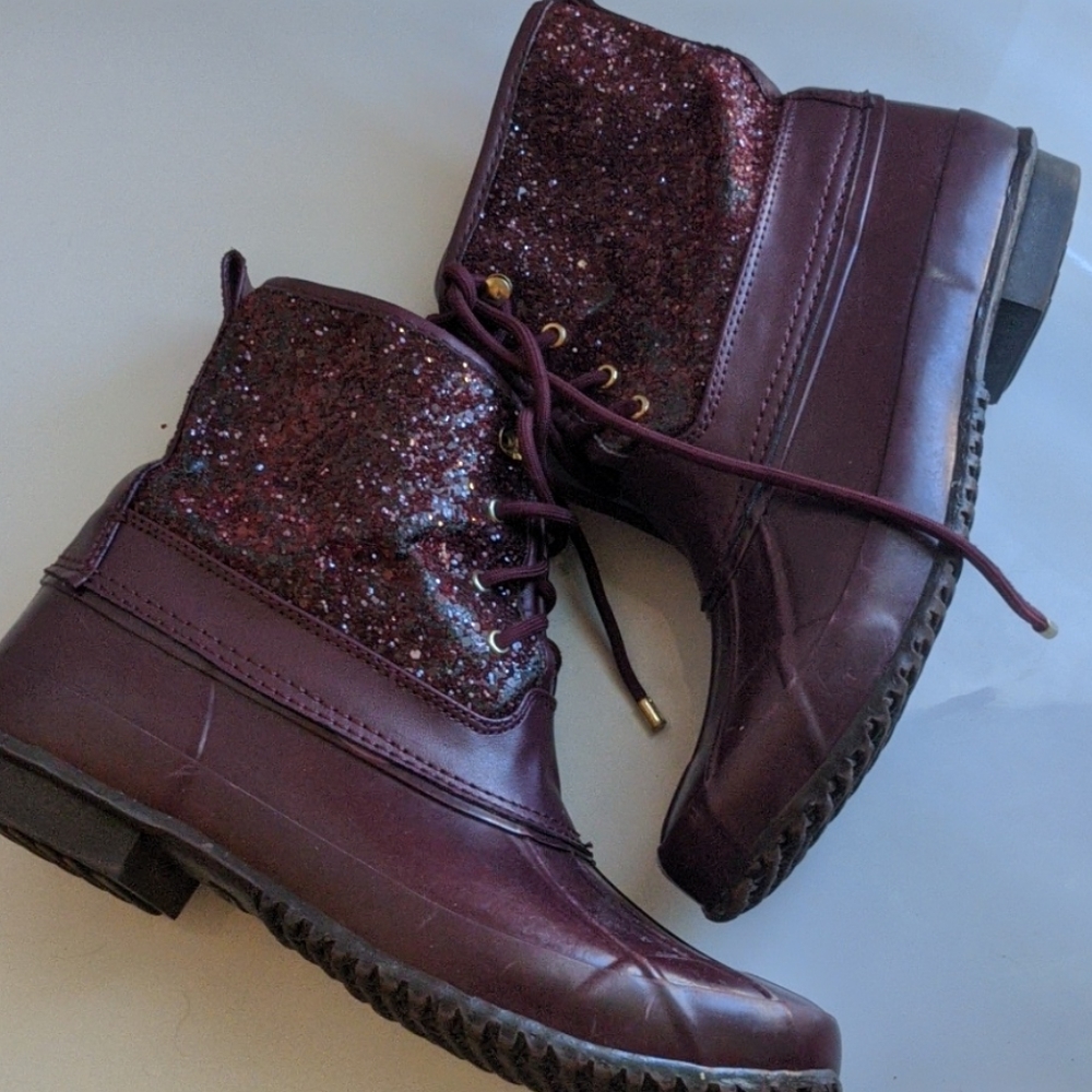 Glitter rain boots